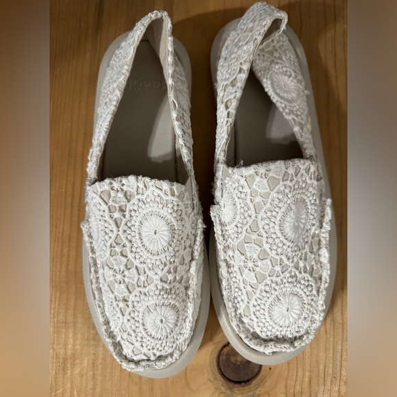 Sanuk Donna Crochet Women’s Loafers Size 8 New without tags in cream - Picture 8 of 12